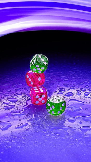 dice, poker dice, lightpainting, water, creative, graphy HD phone wallpaper