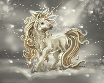Unicorn in Blizzard, unicorn, blizzard, abstract, fantasy HD wallpaper