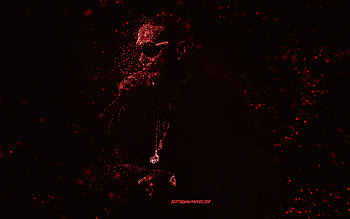 Timbaland, red glitter art, black background, American musician, Timbaland art, Timothy Zachery Mosley HD wallpaper