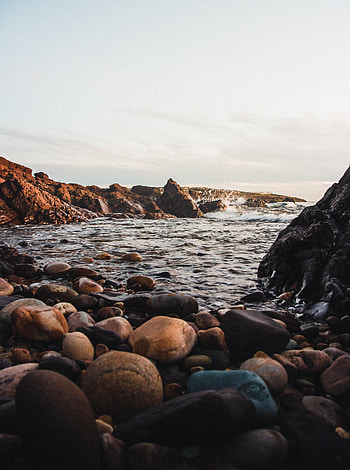 Nature, Stones, Sky, Sea, Rocks, Pebbles HD phone wallpaper