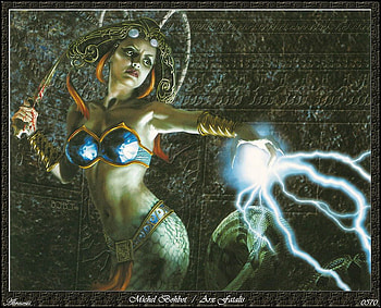 snakewoman, snake, knife, blood, woman HD wallpaper