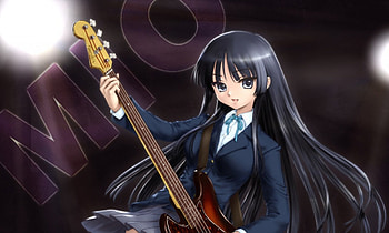 Mio, black, superstar, guitar, long hair, beauty, mio akiyama, akiyama, female, k-on, sexy, sweet, akiyama mio, hot, girl, beautiful, anime girl, blakc hair, anime, light, idol, lovely HD wallpaper