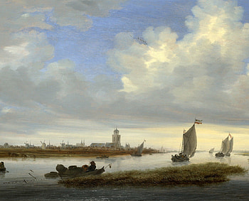 Salomon Van Ruysdael - A View of Deventer Seen From the North West (1657), landscape, painting, dutch, seventeenth century HD wallpaper