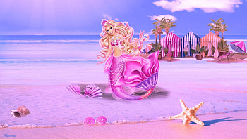 *For friends who love Barbie*, starfish, shells, mermaid, fun, land, beach, dolls, abstract, sea, toys, barbie, summer, pink, anime, fantasy, girls, village HD wallpaper