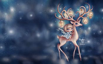 Lantern deer, abstract, candle, deer, light, kid, lantern HD wallpaper