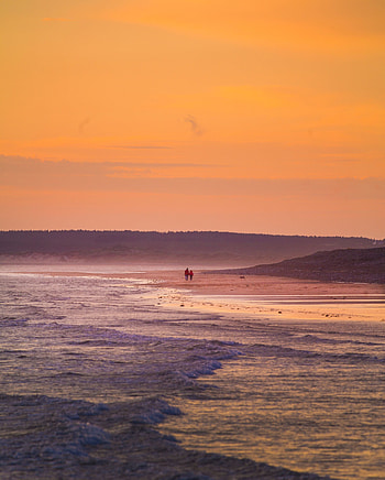 Nature, Sunset, Sea, Great Britain, Stroll, Surf, United Kingdom, Dinas, Dynas HD phone wallpaper