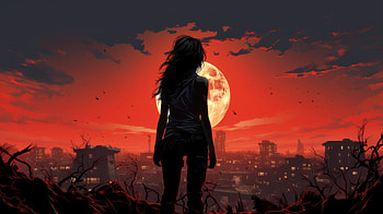 Against The Red City, artist, artwork, digital-art, deviantart HD wallpaper