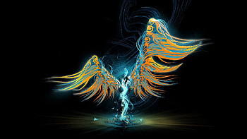 Abstract, Patterns, Shine, Light, Drawing, , Wings, Angel HD wallpaper