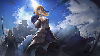 Anime anime girls Fate Series Saber knight armor castle HD wallpaper