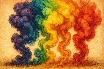 Vivid Cascade: Colorful Smoke in Glory, smoke, colors, rainbow, Abstract HD wallpaper
