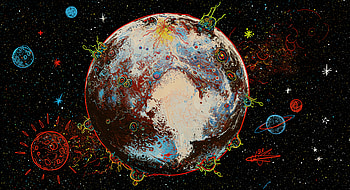 Pluto in : A Cosmic Journey Through Colorful Space, planet, space, galaxy, Abstract, Pluto (Planet) HD wallpaper