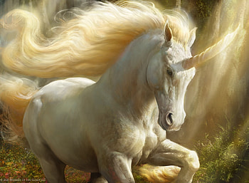 Unicorn, white, fantasy, art, antonio j manzanedo, luminos HD wallpaper