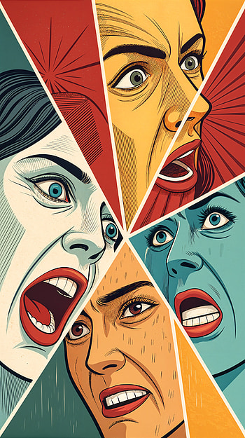 Emotional Expressions: A Striking , illustration HD phone wallpaper