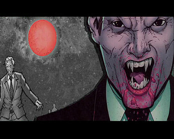 Blood Moon, moon, fantasy, blood, creature, vampire HD wallpaper