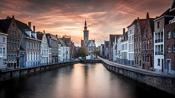 Leie River, Belgium HD wallpaper