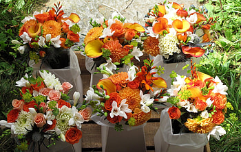 Flowers, Roses, Bouquets, Calla, Dahlias, Lot, Callas, sia HD wallpaper