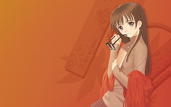 Anime, Girl, Book, Spectacles, Glasses, Brunette, Science, Student, Interest HD wallpaper