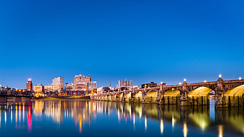 Pennsylvania travels, Susquehanna River, Market Street Bridge, Harrisburg HD wallpaper
