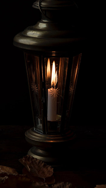 Burning Candle in the Dark, candle, burning, light HD phone wallpaper