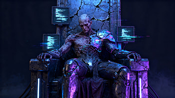 Cyber Throne: Sci‑Fi Cyborg Overlord, Sci Fi, cyborg, throne, cyberpunk, dystopian HD wallpaper