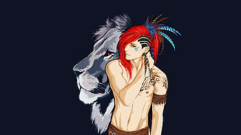 Native American, Artistic, Lion HD wallpaper