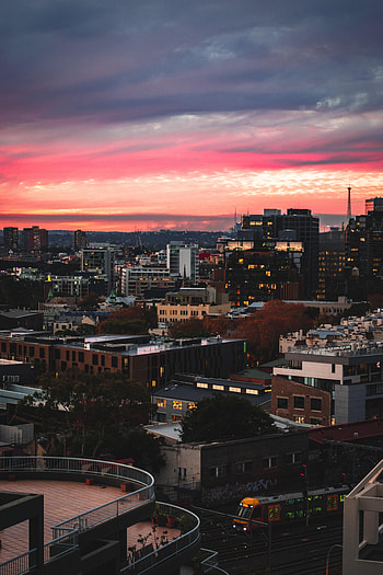 Cities, Sunset, City, Building, Roof, Roofs HD phone wallpaper