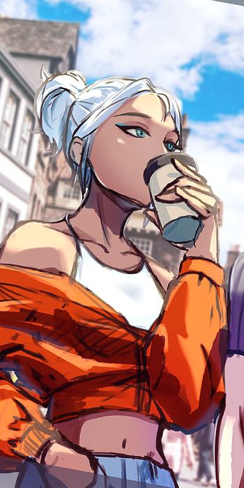 Jett — Coffee Break (Valorant ), Jett (Valorant), video game, Valorant HD phone wallpaper