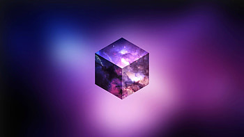 Abstract - Cube Abstract Purple Space Sky Stars HD wallpaper