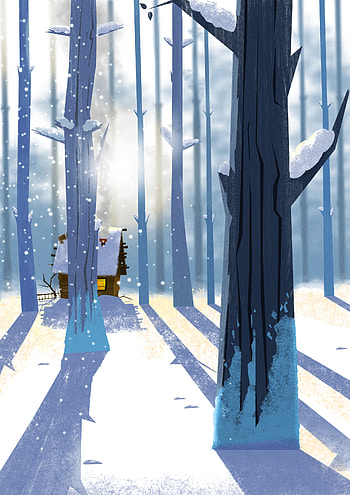 Winter, Art, Snow, Forest, House HD phone wallpaper