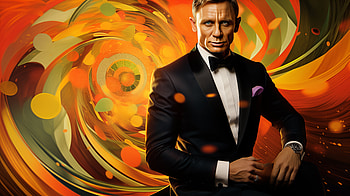 Stylish Spy-Themed - Elegant Tuxedo Amidst Vivid Swirls, James Bond, tuxedo, portrait, colorful, Spy HD wallpaper