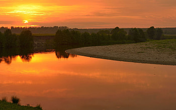 Landscape, Nature, Rivers, Sunset HD wallpaper