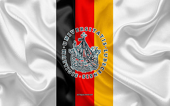 University of Lubeck Emblem, German Flag, University of Lubeck logo, Lubeck, Germany, University of Lubeck HD wallpaper
