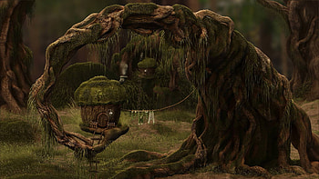 Fantasy house, fantasy, dark, green, house HD wallpaper