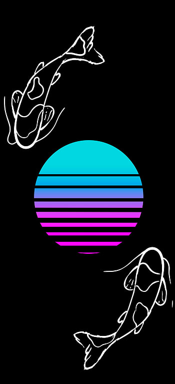 Synthwave kito, japanese, blue, japan, purple, simple, vaporwave HD phone wallpaper