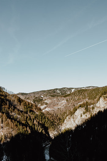 Landscape, Nature, Trees, Mountains, View From Above, Slopes HD phone wallpaper