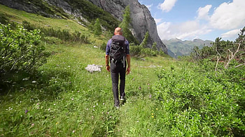 Mountain trail, Adventure seeker, Breathtaking views, Stock video footage HD wallpaper