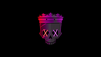 Skull With Crown Minimal , skull, minimalism, minimalist, artist, artwork, digital-art, dark, black HD wallpaper