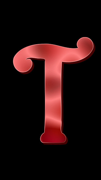 T Letter, Red Word HD phone wallpaper