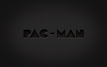 Pac-Man carbon logo, , grunge art, carbon background, creative, Pac-Man black logo, online games, Pac-Man logo, Pac-Man HD wallpaper