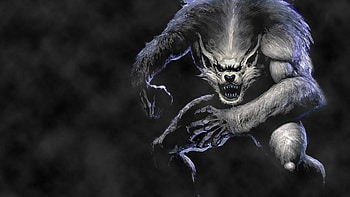 Preview werewolf, wolf, jump, fog HD wallpaper