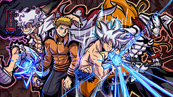 Goku, Naruto Uzumaki, Monkey D. Luffy, Anime, crossover HD wallpaper
