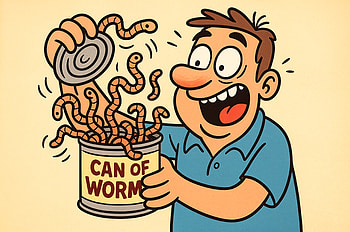 Opening A Can of Worms, funny, worm, man, cartoon HD wallpaper
