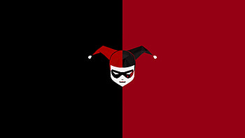 Minimalism Harley Quinn, harley-quinn, minimalism, artist, digital-art, black, red HD wallpaper