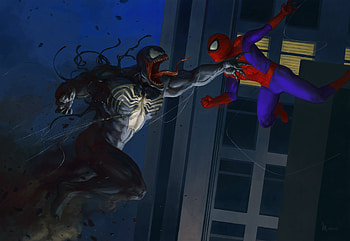 Venom And Spiderman Artwork, venom, spiderman, artwork, artist, deviantart, superheroes HD wallpaper