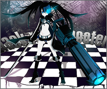 guns, blue, black, fate, black rock shooter, fight, dark, anime, attack, video games, gun HD wallpaper