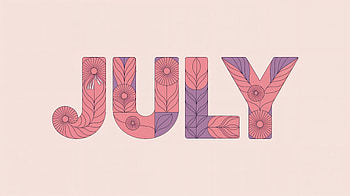 July Bloom - Floral, floral design, typography, summer, pink HD wallpaper