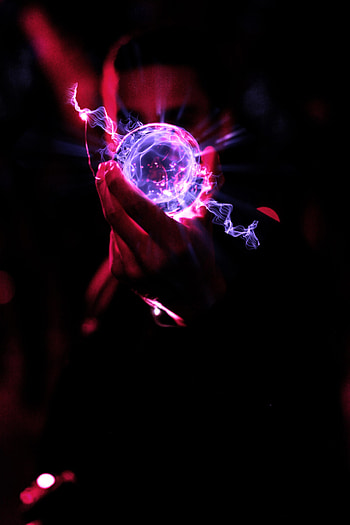 Dark, Shine, Light, Silhouette, Hand, Neon, Ball HD phone wallpaper