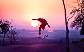 Jump, Longboard HD wallpaper