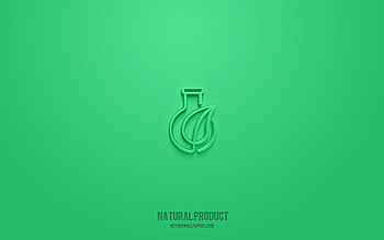 natural product 3d icon, green background, 3d symbols, natural product, food icons, 3d icons, natural product sign, food 3d icons HD wallpaper