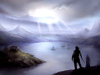 Genesis, abstract, grey, light, lake HD wallpaper